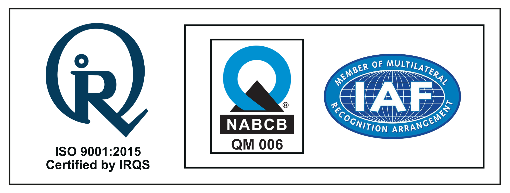 ISO 9001:2015 / NABCB / IAF Certified by IRQS